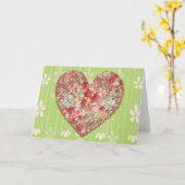 Simple Je t'aime Carte d'amour du coeur (Fleur jaune)