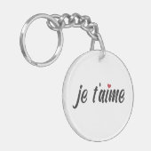 Simple Je T'aime I Love You Valentijn | Button Sle Sleutelhanger (Voorkant Links)