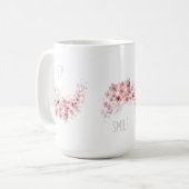 Simple jolie aquarelle rose floral Mug (Devant gauche)