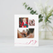Simple Joy Multi-Photo Holiday Briefkaart (Staand voorkant)