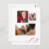 Simple Joy Multi-Photo Holiday Briefkaart (Voorkant / Achterkant)