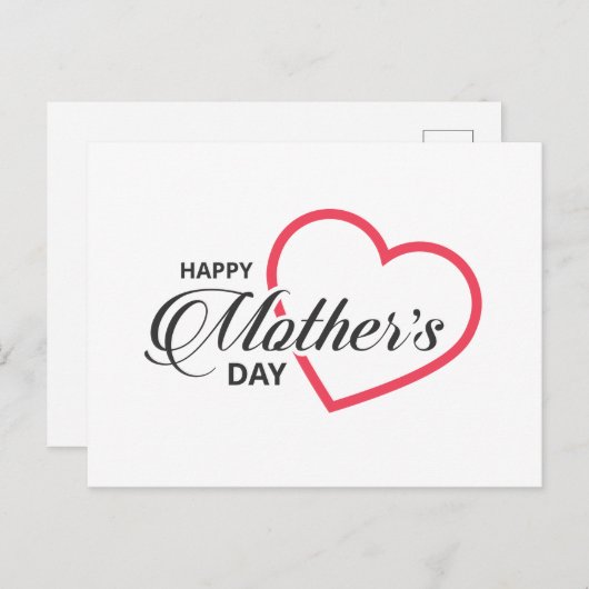 Simple Joyeuse fête des mères | Carte postale (Devant / Derrière)