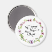 Simple Joyeuse Fête des Mères Magnet de couronne f (Recto/Verso)