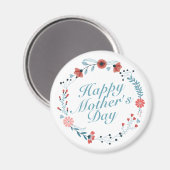 Simple Joyeuse Fête des Mères Magnet de couronne f (Recto/Verso)