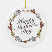 Simple Joyeuse Fête des Mères Ornement de fleurs d (Dos)