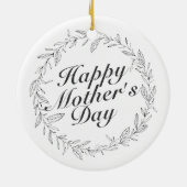 Simple Joyeuse Fête des Mères Ornement de fleurs d (Dos)