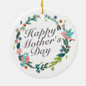 Simple Joyeuse Fête des Mères Ornement de fleurs d (Dos)