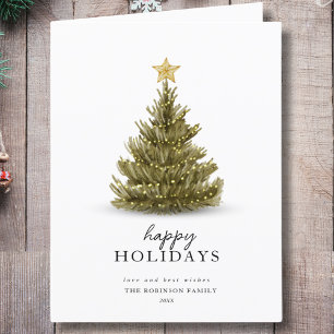 Simple Joyeuses Vacances Noël Pine Tree Carte