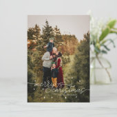 Simple Joyeux Carte photo de Noël avec Snowflakes (Debout devant)