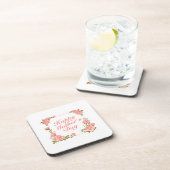 Simple Joyeux Dessous de verre de cadre floral Fêt (Côté Droit)