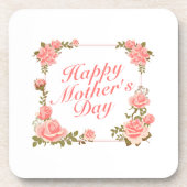 Simple Joyeux Dessous de verre de cadre floral Fêt (Devant)