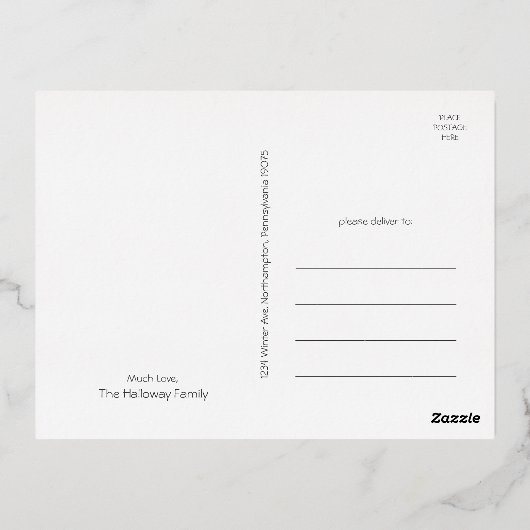 Simple Joyeux Joyeux Vacances Full Vertical Photo (Verso)