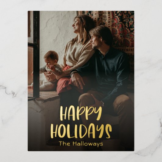 Simple Joyeux Joyeux Vacances Full Vertical Photo  (Recto)