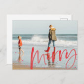 Simple Joyeux Noël photo carte postale (Devant / Derrière)