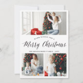Simple Joyeux Noël Script Carte photo de vacances (Devant)