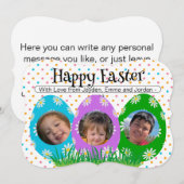 Simple Joyeux OEufs Fleur Photo de Pâques x3 Carte (Devant / Derrière)
