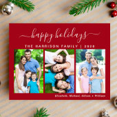 Simple Joyeux Vacances 3 Photo Holiday Carte posta