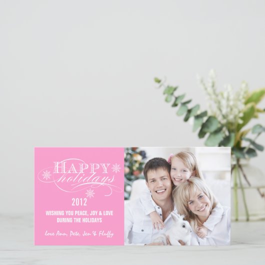 SIMPLE JOYEUX VACANCES CARTE PHOTO ROSE (Debout devant)