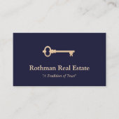 Simple Key Front Navy Real Estate Photo] Contactkaartje (Voorkant)