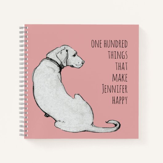 Simple Labrador Dog Art Pink Gratitude Journal Notitieboek (Voorkant)