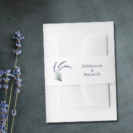 Simple Lavender Wedding Invitation Belly Band Uitnodigingen Wikkel
