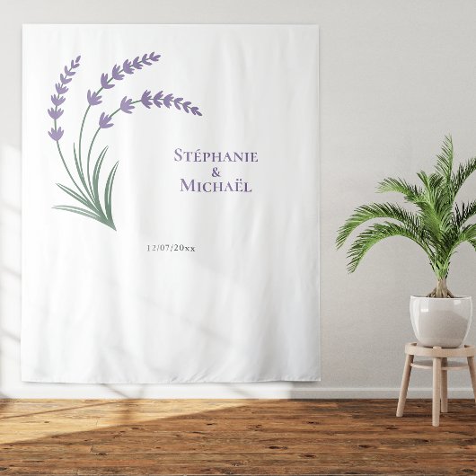 Simple Lavender Wedding Photo Booth Backdrop Wandkleed