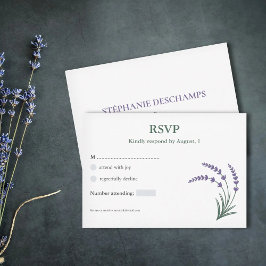 Simple Lavender Wedding RSVP Card Kaartje