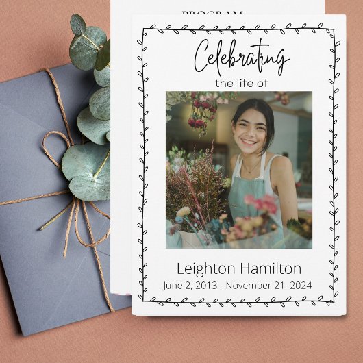 Simple Leaf Funeral Celebration of Life Programma