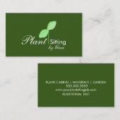 Simple Leaf Plant Sitting Logo Visitekaartje (Voorkant / Achterkant)