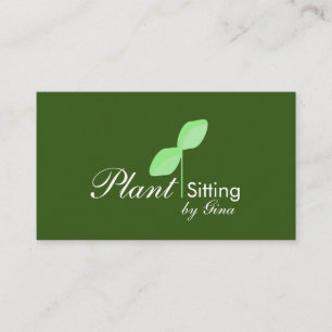 Simple Leaf Plant Sitting Logo Visitekaartje
