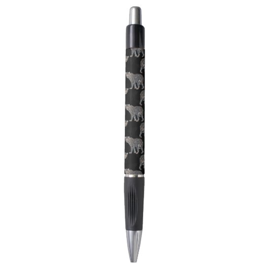 Simple Leopard Animal Black Patroon Pen (Voorkant Verticaal)