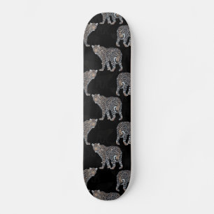Simple Leopard Animal Black Patroon Skateboard