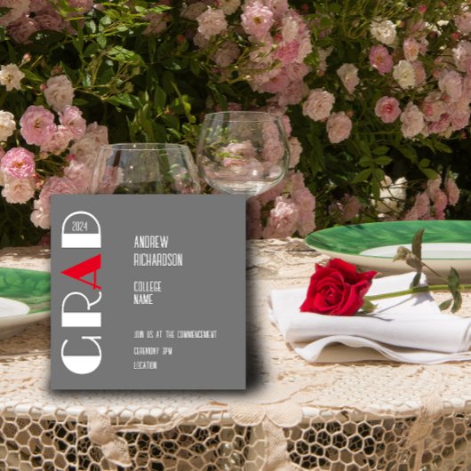 Simple lettre blanche rouge grand collège carte pl