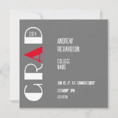 Simple lettre blanche rouge grand collège carte pl (Devant)