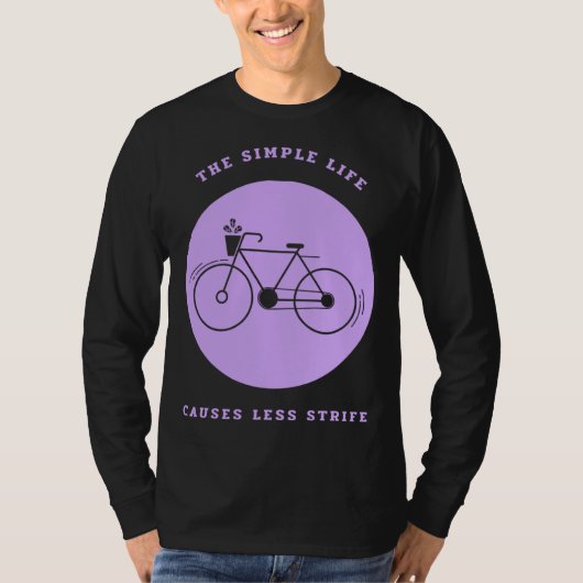Simple Life Bicycle Biking Environmental T-shirt (Voorkant)
