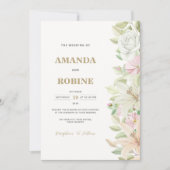 Simple Lily & Rose Élégant Mariage Invitation (Devant)