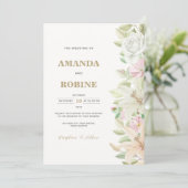 Simple Lily & Rose Élégant Mariage Invitation (Debout devant)