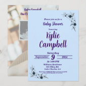 Simple Line Art Boho Baby shower Invitation Kaart (Voorkant / Achterkant)