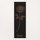 Simple Line Art Rose Custom Name Yogamat (Voorkant)