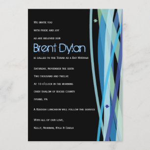 Simple Lines Bat Bar Mitzvah Invitation Invitation