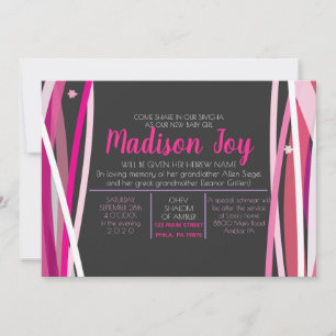 SIMPLE LINES Uitnodiging voor Joodse Baby-naamgevi