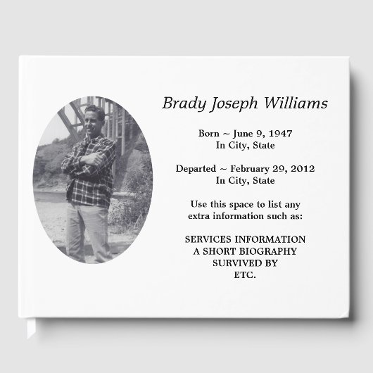 simple livre d'or funéraire memoriam (Recto)