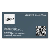 Simple Logo and QR Code Charcoal Gray Magnetisch Visitekaartje (Voorkant)