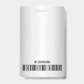 Simple Logo Code-Barres Badge Photo ID ombré Gris  (Arrière)
