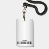 Simple Logo Code-Barres Badge Photo ID ombré Gris  (Arrière avec lanière)