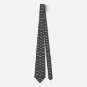 Simple Logo Pattern Dark Charcoal Gray Business Stropdas (Voorkant)