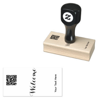 Simple Logo 'QR Code' Text Business Promotional Rubberstempel