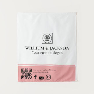 Simple Logo QR Vendor Event Promotional Display Wandkleed