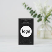 Simple Logo Text QR Code Vertical Black Visitekaartje (Staand voorkant)