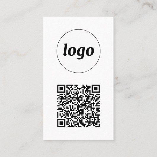Simple Logo Text QR Code Vertical Format Visitekaartje (Achterkant)